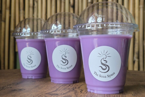 the sona space london ube latte drinks