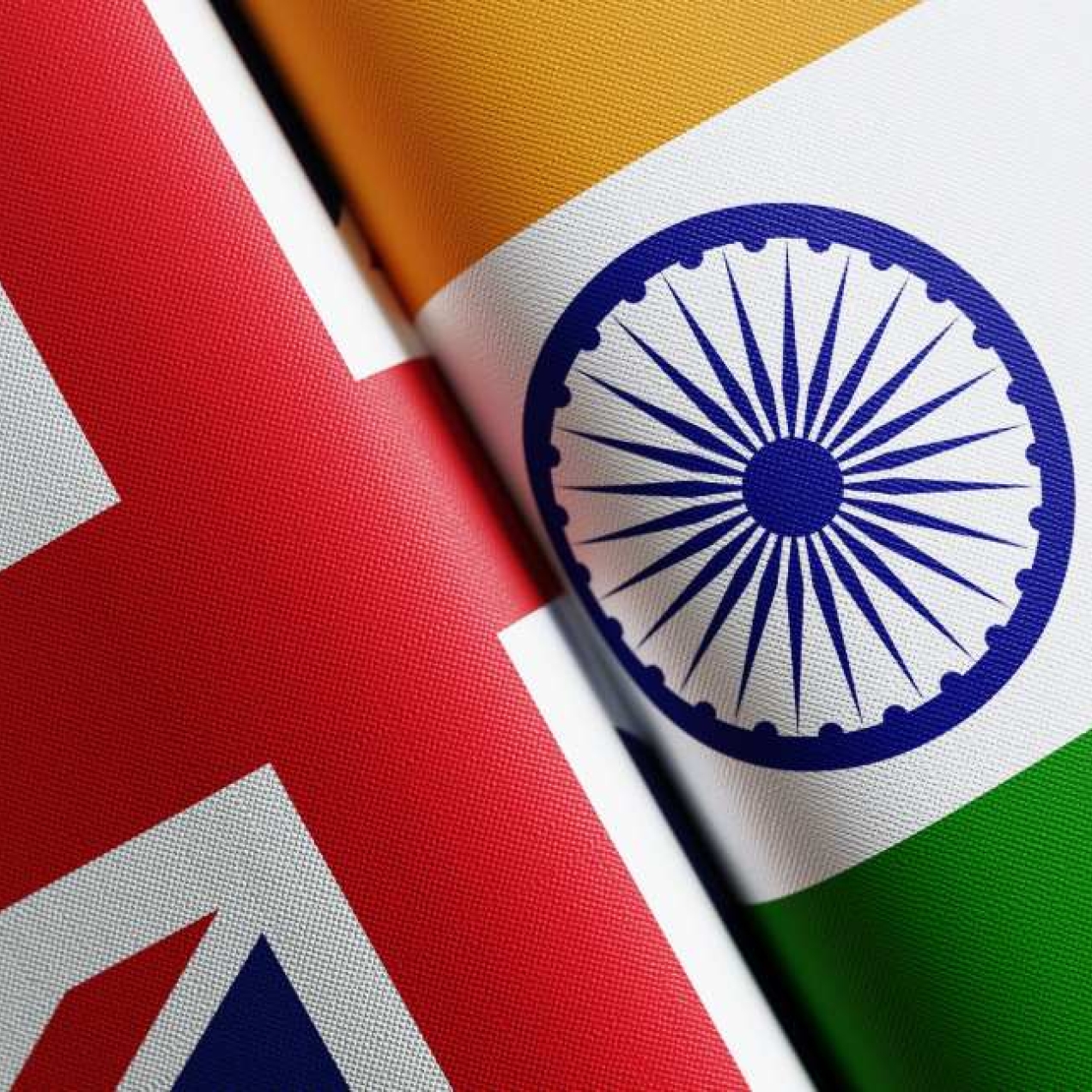 A montage of the British and Indian flags.