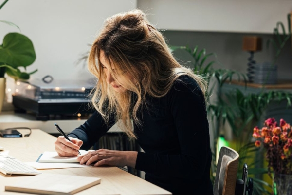 woman writing