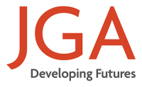 The red JGA logo
